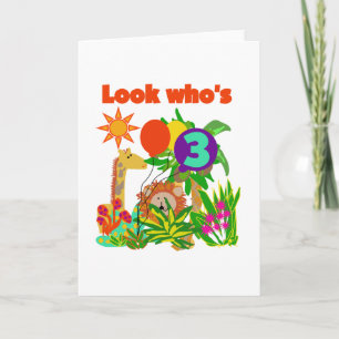 Carte Safari 3ème anniversaire Tshirts et cadeaux