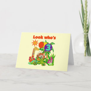 Carte Safari 3ème anniversaire Tshirts et cadeaux