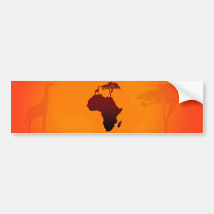 Carte Safari africaine - Sticker pare-chocs