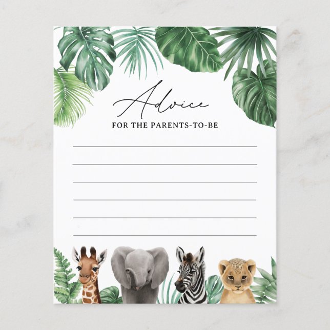 Carte Safari Baby shower (Devant)