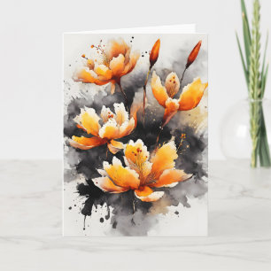 Carte Safran - Fleurs à l'aquarelle