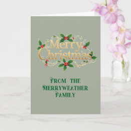 Carte Sage festive Joyeux Noël