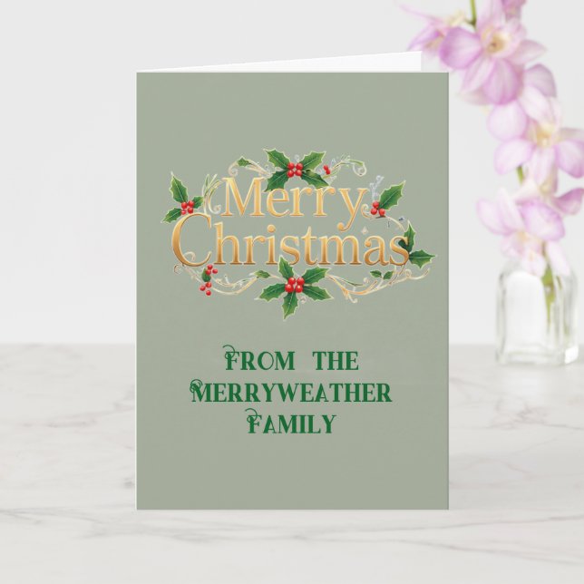 Carte Sage festive Joyeux Noël (Orchidée)