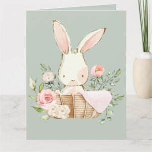 Carte Sage Green Baby Rabbit Blank