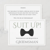 Sage Green Be My Groomsman Fun Bow Cravate