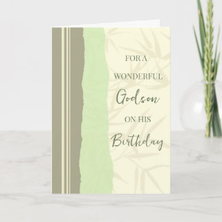 Carte Sage Green et Beige Godson Anniversaire