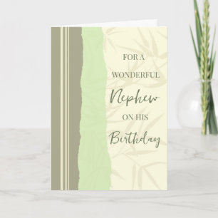 Carte Sage Green et Beige Nephew Anniversaire