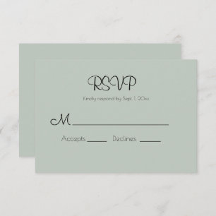 Carte Sage Green Modern Wedding RSVP