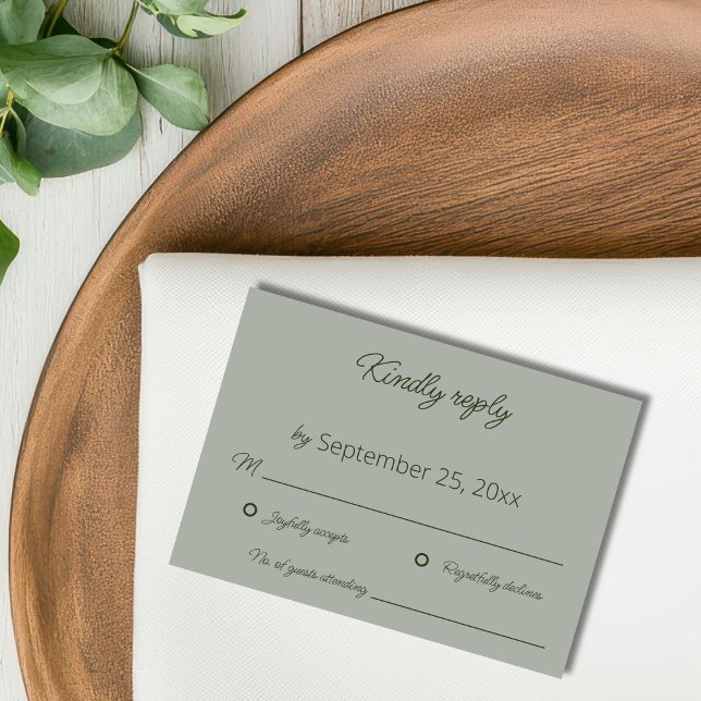 Carte Sage Green Wedding RSVP (Créateur téléchargé)