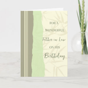 Carte Sage Vert et Beige Père en droit Anniversaire