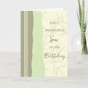 Carte Sage Vert et Fils Beige Anniversaire