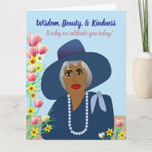 Carte Sagesse, Beauté et Bonté Anniversaire de Mère