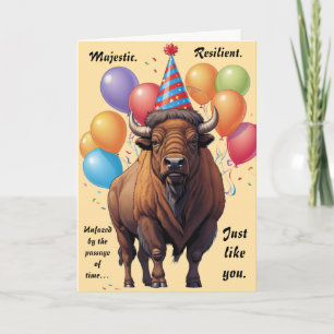 Carte Sagesse d'Anniversaire du bison stoïque