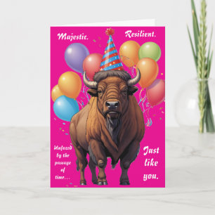 Carte Sagesse d'Anniversaire du bison stoïque