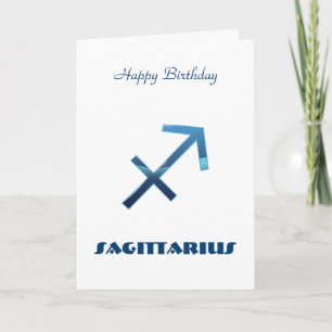 Carte Sagittaire Bleu Signes Zodiac Joyeux Anniversaire