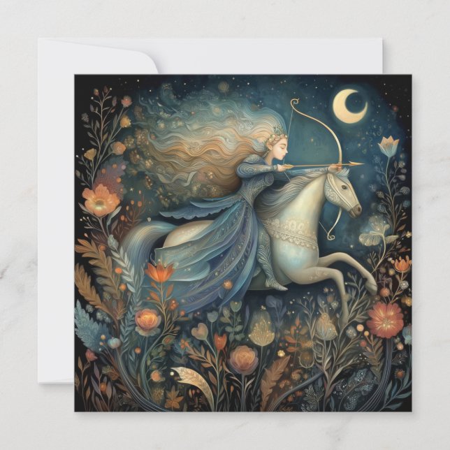 Carte Sagittaire Zodiaque Astrologie Céleste Anniversair (Devant)