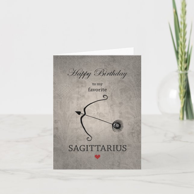 Carte Sagittarius Astrologie Zodiac Signal Joyeux Annive (Devant)