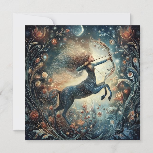 Carte Sagittarius Zodiac Astrology Mystical Birthday (Devant)