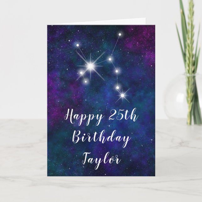 Carte Sagittarius Zodiac Constellation Joyeux anniversai (Devant)
