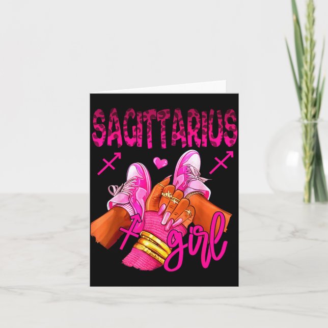 Carte Sagittarius Zodiac Sign Birthday Queens Horoscope  (Devant)