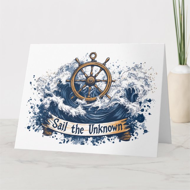 Carte "Sail the Unknown" - Conception inspirée par le na (Devant)