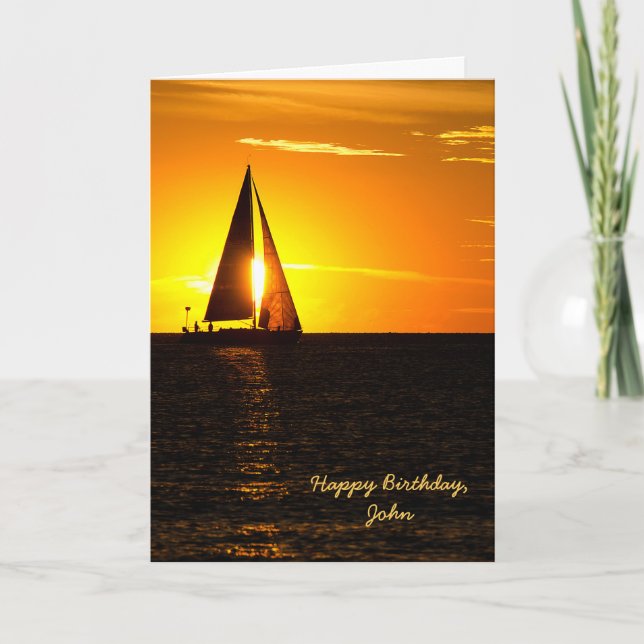 Carte Sailboat Sunset Birthday (Devant)