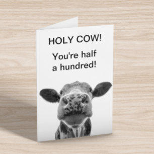 Carte Saint Anniversaire de la vache Vous êtes une demi-