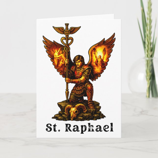 Carte Saint Archange Raphaël Art Chrétien Foi  (Devant)
