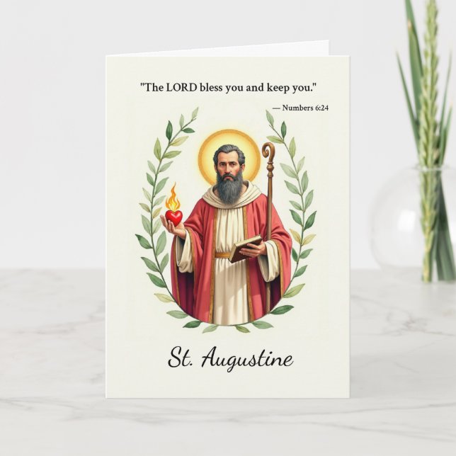 Carte Saint Augustin d'Hippone Paix et Bénédictions de D (Devant)