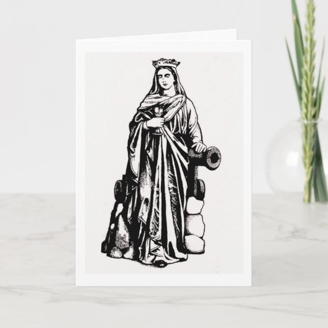 Carte Saint Barbara with chalice and cannon (Devant)