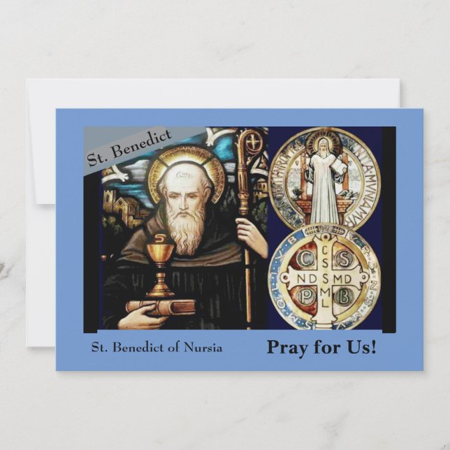 Carte Saint Benoît de NursiaCarte de voeux pliée (Devant)