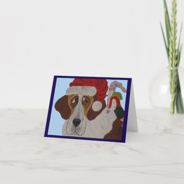 Carte Saint Bernard avec un elfe  (Devant)