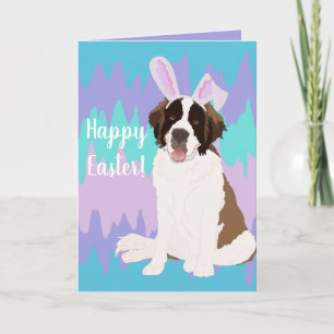 Carte Saint Bernard Bunny Pâques