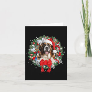 Carte Saint Bernard Décor de couronne de Noël Noël Noël