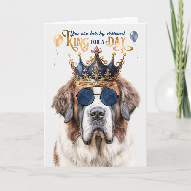 Carte Saint Bernard Dog King pour une journée Anniversai (Devant)
