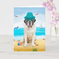 Saint Bernard Dog sur la plage