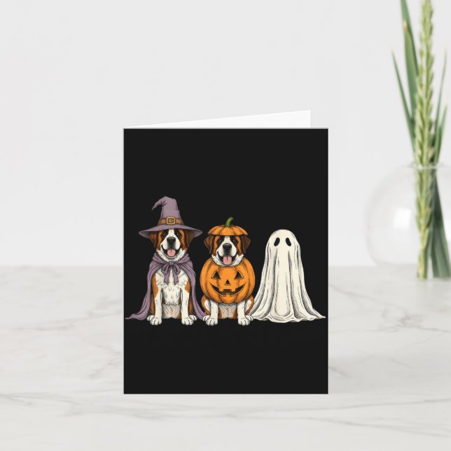 Carte Saint-Bernard fantôme effrayant citrouille Hallowe (Devant)