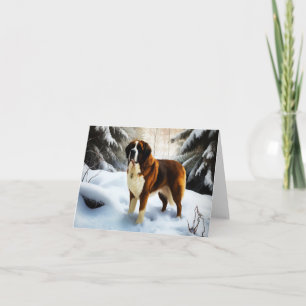 Carte Saint Bernard Laissez Tomber La Neige Noël
