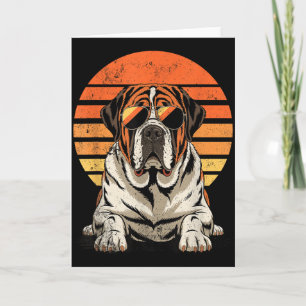 Carte Saint-bernard maman papa cadeau vintage chien cool