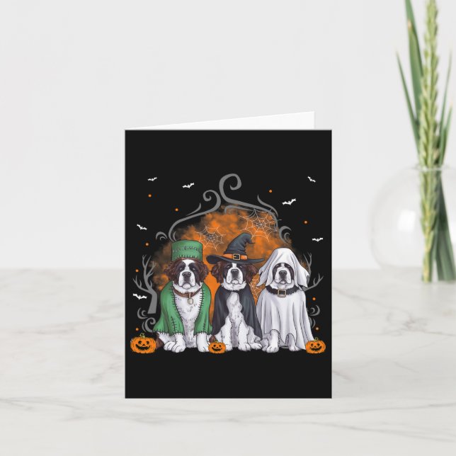 Carte Saint Bernard St. Bernard Chien Halloween Coût du  (Devant)