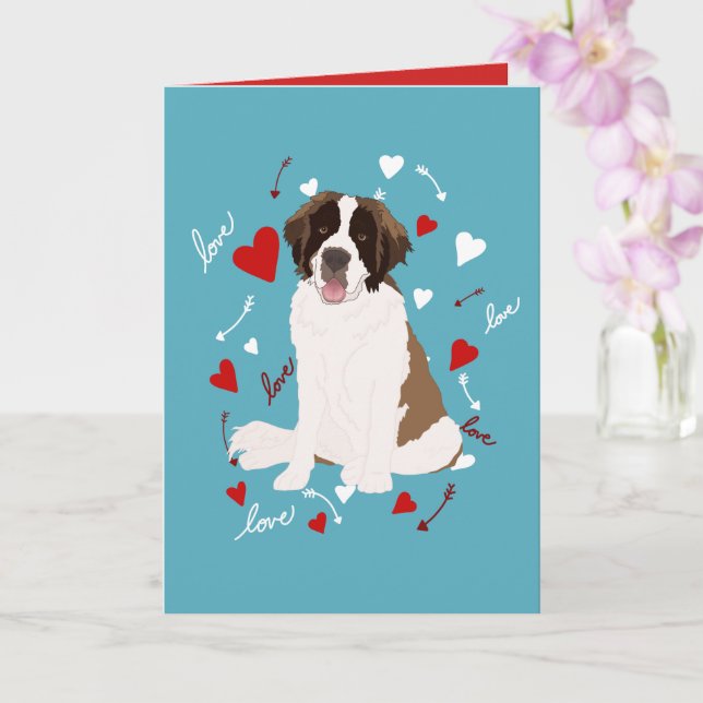 Carte Saint Bernard Valentines (Orchidée)