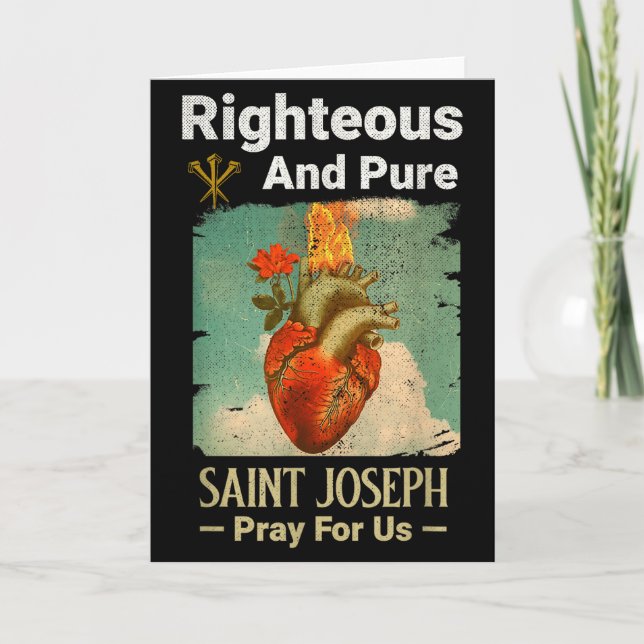 Carte Saint catholique Joseph, saint patron des pères, p (Devant)