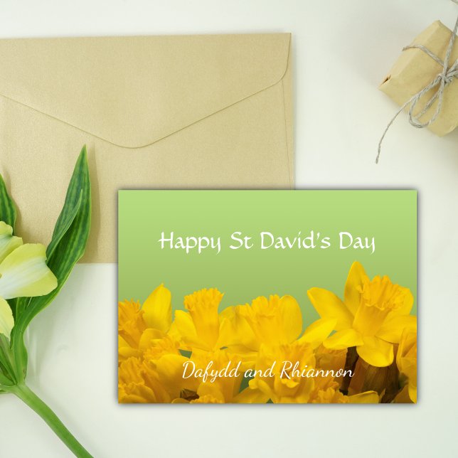 Carte Saint David's Day Personnalisé Jaune Daffodiles (Créateur téléchargé)