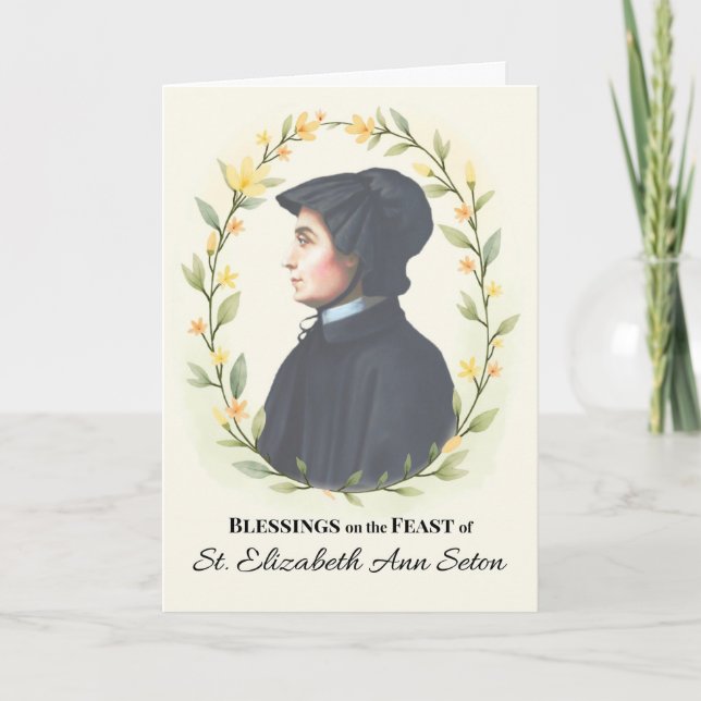 Carte Saint Elizabeth Ann Seton Fête Bénédiction (Devant)