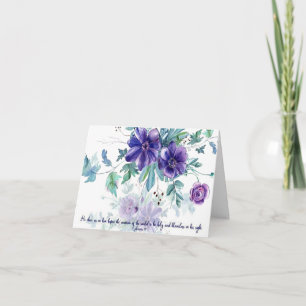 Carte Saint et irréprochable, note florale aquarelle vio