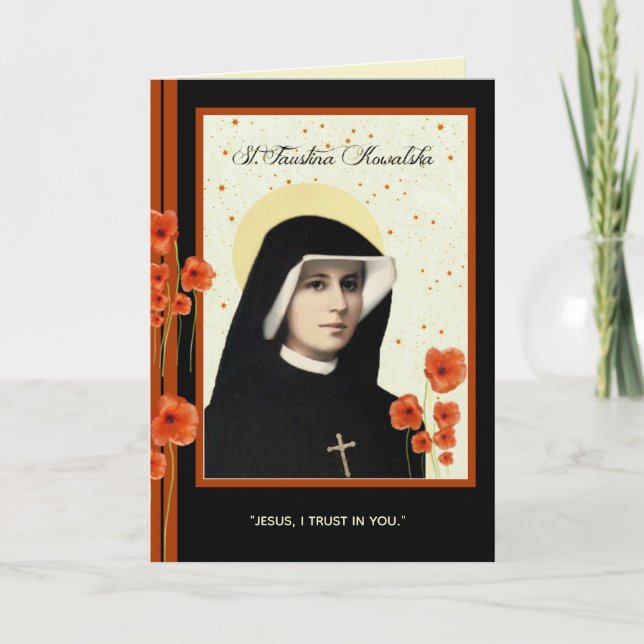 Carte Saint Faustina Divine Miséricorde, Offre De Masse (Devant)