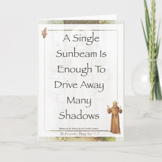 Carte Saint Francis de PRIÈRE d'Assisi Sunbeam (Devant)