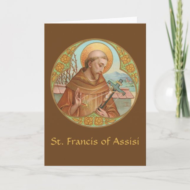 Carte Saint François d'Assise (BK 002) Salutation blanch (Devant)