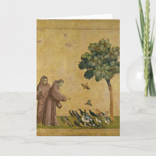 Carte Saint François d'Assise prêchant aux oiseaux