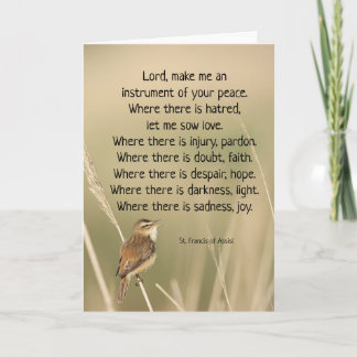 Carte Saint François d'Assise Prière Oiseau Inspirationn
